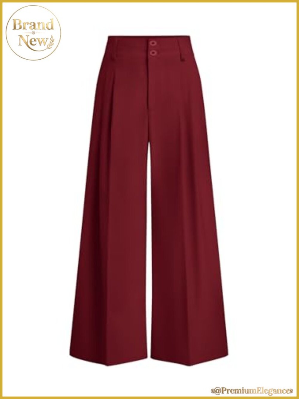 High Waisted Wide Leg Dress Pants Pleated Suit Trousers with Pockets
